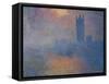 The Houses of Parliament in London-Claude Monet-Framed Stretched Canvas