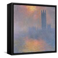 The Houses of Parliament, London, with the Sun Breaking Through the Fog, 1904-Claude Monet-Framed Stretched Canvas