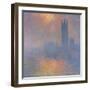 The Houses of Parliament, London, with the Sun Breaking Through the Fog, 1904-Claude Monet-Framed Giclee Print