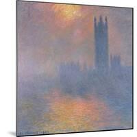 The Houses of Parliament, London, with the Sun Breaking Through the Fog, 1904-Claude Monet-Mounted Giclee Print