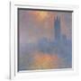 The Houses of Parliament, London, with the Sun Breaking Through the Fog, 1904-Claude Monet-Framed Giclee Print