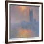 The Houses of Parliament, London, with the Sun Breaking Through the Fog, 1904-Claude Monet-Framed Giclee Print