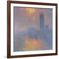 The Houses of Parliament, London, with the Sun Breaking Through the Fog, 1904-Claude Monet-Framed Giclee Print