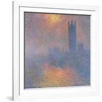 The Houses of Parliament, London, with the Sun Breaking Through the Fog, 1904-Claude Monet-Framed Giclee Print