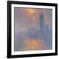 The Houses of Parliament, London, with the Sun Breaking Through the Fog, 1904-Claude Monet-Framed Giclee Print