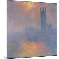 The Houses of Parliament, London, with the Sun Breaking Through the Fog, 1904-Claude Monet-Mounted Giclee Print