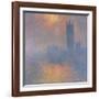 The Houses of Parliament, London, with the Sun Breaking Through the Fog, 1904-Claude Monet-Framed Giclee Print