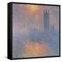 The Houses of Parliament, London, with the Sun Breaking Through the Fog, 1904-Claude Monet-Framed Stretched Canvas