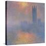 The Houses of Parliament, London, with the Sun Breaking Through the Fog, 1904-Claude Monet-Stretched Canvas