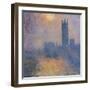 The Houses of Parliament, London, with the Sun Breaking Through the Fog-Claude Monet-Framed Art Print