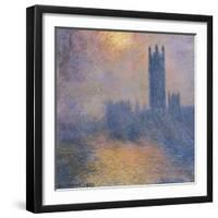 The Houses of Parliament, London, with the Sun Breaking Through the Fog-Claude Monet-Framed Art Print