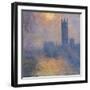 The Houses of Parliament, London, with the Sun Breaking Through the Fog-Claude Monet-Framed Art Print