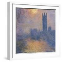 The Houses of Parliament, London, with the Sun Breaking Through the Fog-Claude Monet-Framed Art Print