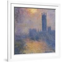 The Houses of Parliament, London, with the Sun Breaking Through the Fog-Claude Monet-Framed Art Print