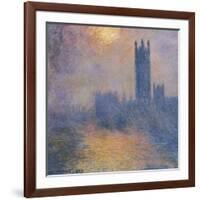 The Houses of Parliament, London, with the Sun Breaking Through the Fog-Claude Monet-Framed Art Print