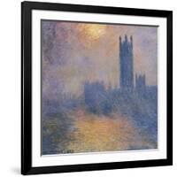 The Houses of Parliament, London, with the Sun Breaking Through the Fog-Claude Monet-Framed Art Print