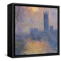 The Houses of Parliament, London, with the Sun Breaking Through the Fog-Claude Monet-Framed Stretched Canvas