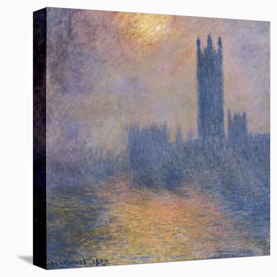 The Houses of Parliament, London, with the Sun Breaking Through the Fog-Claude Monet-Stretched Canvas