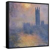 The Houses of Parliament, London, with the Sun Breaking Through the Fog-Claude Monet-Framed Stretched Canvas