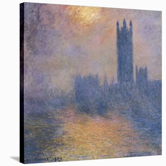 The Houses of Parliament, London, with the Sun Breaking Through the Fog-Claude Monet-Stretched Canvas