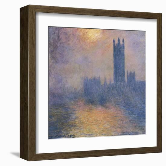 The Houses of Parliament, London, with the Sun Breaking Through the Fog-Claude Monet-Framed Art Print