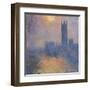 The Houses of Parliament, London, with the Sun Breaking Through the Fog-Claude Monet-Framed Art Print