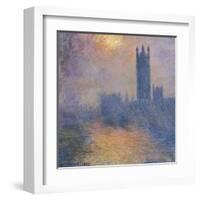 The Houses of Parliament, London, with the Sun Breaking Through the Fog-Claude Monet-Framed Art Print