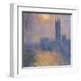 The Houses of Parliament, London, with the Sun Breaking Through the Fog-Claude Monet-Framed Art Print