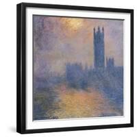 The Houses of Parliament, London, with the Sun Breaking Through the Fog-Claude Monet-Framed Premium Giclee Print