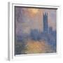 The Houses of Parliament, London, with the Sun Breaking Through the Fog-Claude Monet-Framed Premium Giclee Print