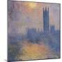 The Houses of Parliament, London, with the Sun Breaking Through the Fog-Claude Monet-Mounted Premium Giclee Print