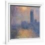 The Houses of Parliament, London, with the Sun Breaking Through the Fog-Claude Monet-Framed Art Print