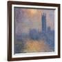 The Houses of Parliament, London, with the Sun Breaking Through the Fog-Claude Monet-Framed Art Print