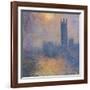 The Houses of Parliament, London, with the Sun Breaking Through the Fog-Claude Monet-Framed Art Print