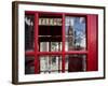 The houses of parliament reflected in an iconic red phone box in Westminster, London.-Alex Saberi-Framed Photographic Print