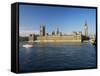 The Houses of Parliament, Unesco World Heritage Site, Across the River Thames, London, England-Roy Rainford-Framed Stretched Canvas