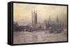 The Houses of Parliament, Watercolour-Maude Parker-Framed Stretched Canvas