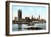 The Houses of Parliament, Westminster, London, Early 20th Century-null-Framed Giclee Print