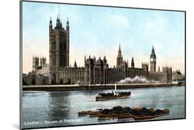 The Houses of Parliament, Westminster, London, Early 20th Century-null-Mounted Giclee Print