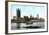 The Houses of Parliament, Westminster, London, Early 20th Century-null-Framed Giclee Print