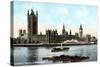 The Houses of Parliament, Westminster, London, Early 20th Century-null-Stretched Canvas