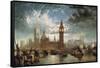The Houses of Parliament-John Macvicar Anderson-Framed Stretched Canvas