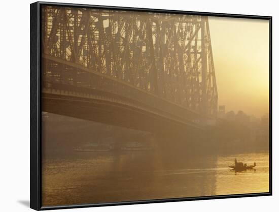 The Howrah Bridge Over the Hugli River, Calcutta, West Bengal, India-Duncan Maxwell-Framed Photographic Print