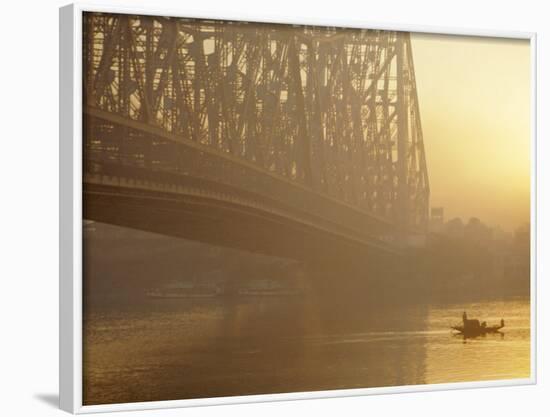 The Howrah Bridge Over the Hugli River, Calcutta, West Bengal, India-Duncan Maxwell-Framed Photographic Print