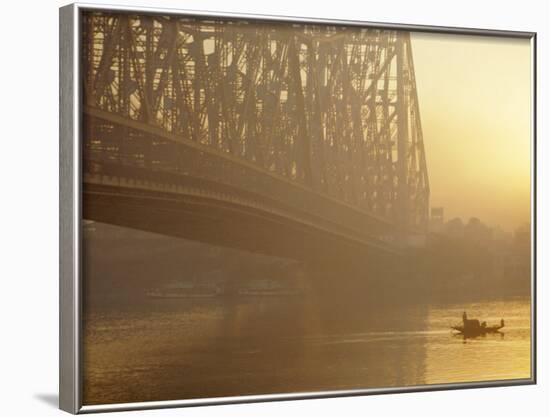 The Howrah Bridge Over the Hugli River, Calcutta, West Bengal, India-Duncan Maxwell-Framed Photographic Print