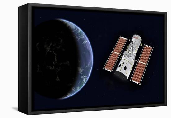 The Hubble Space Telescope in Earth Orbit-null-Framed Stretched Canvas