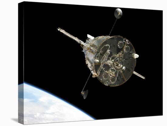 The Hubble Space Telescope in Orbit Above Earth-null-Stretched Canvas