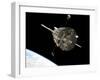 The Hubble Space Telescope in Orbit Above Earth-null-Framed Photographic Print