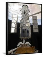 The Hubble Space Telescope Is Released from the Cargo Bay of Space Shuttle Atlantis-null-Framed Stretched Canvas