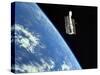 The Hubble Space Telescope with a Blue Earth in the Background-Stocktrek Images-Stretched Canvas